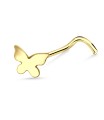 Big Butterfly Silver Curved Nose Stud NSKB-130F